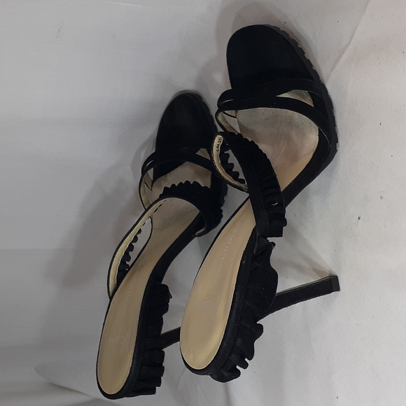 Donald J pliner black suede leather mule heels size 10 - Picture 6 of 11
